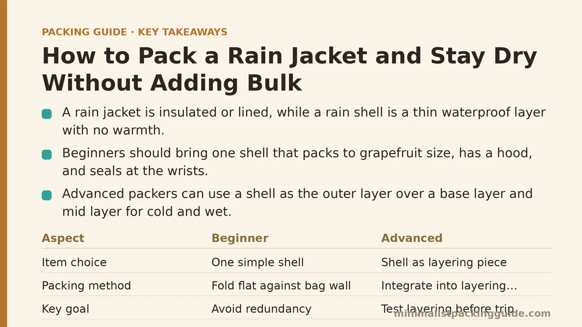 How to Pack a Rain Jacket and Stay Dry Without Adding Bulk