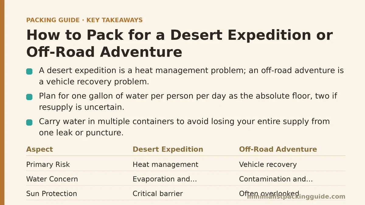 How to Pack for a Desert Expedition or Off-Road Adventure
