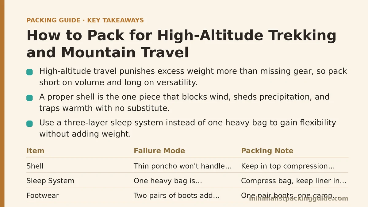 How to Pack for High-Altitude Trekking and Mountain Travel