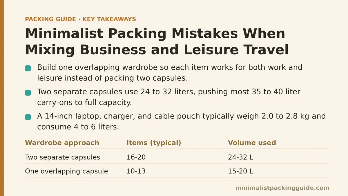 Minimalist packing mistakes when mixing business and leisure travel