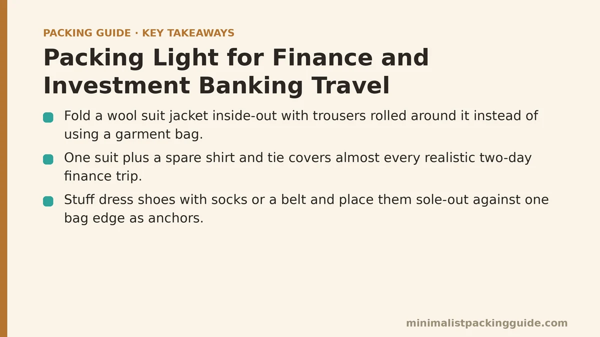 Packing light for finance and investment banking travel